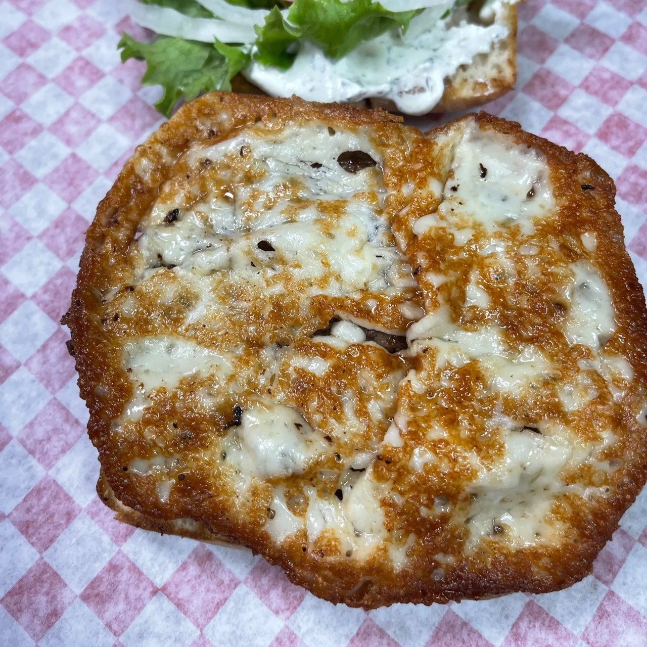 OPA Saganaki Burger.